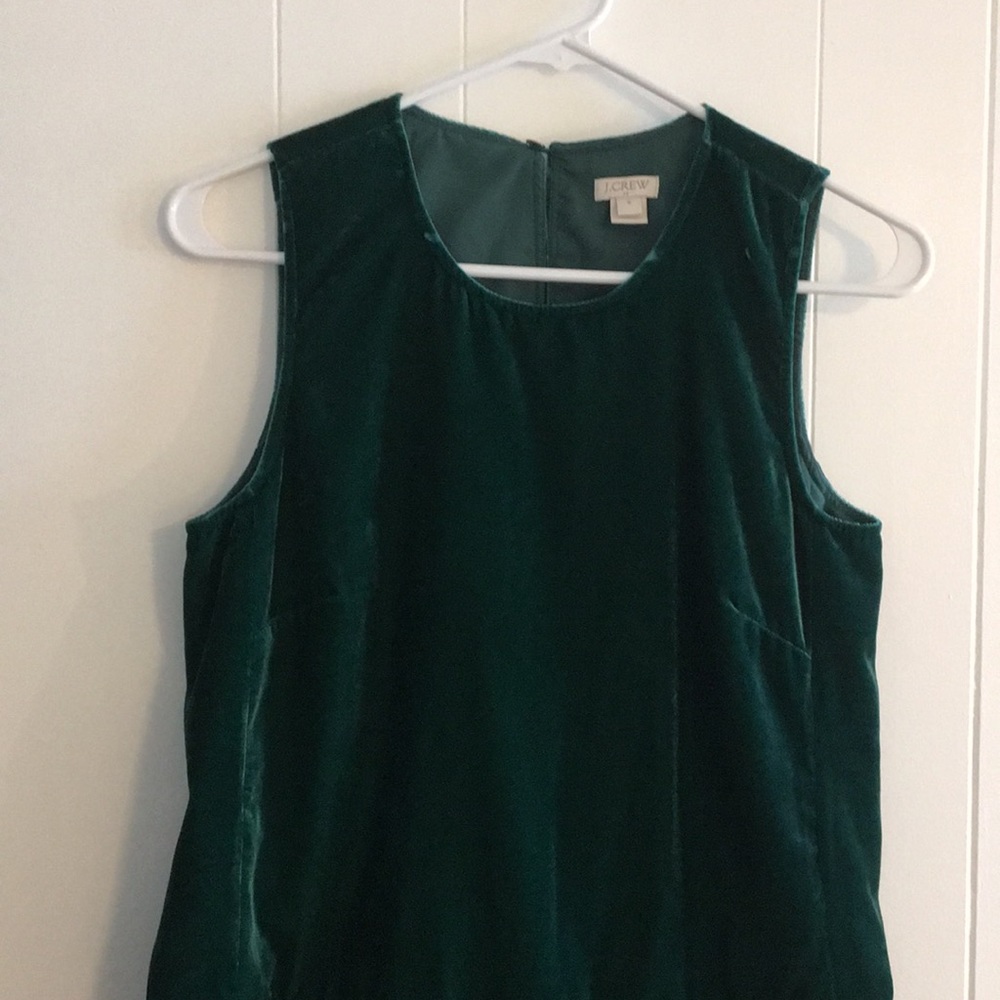 J.Crew green velvet peplum top